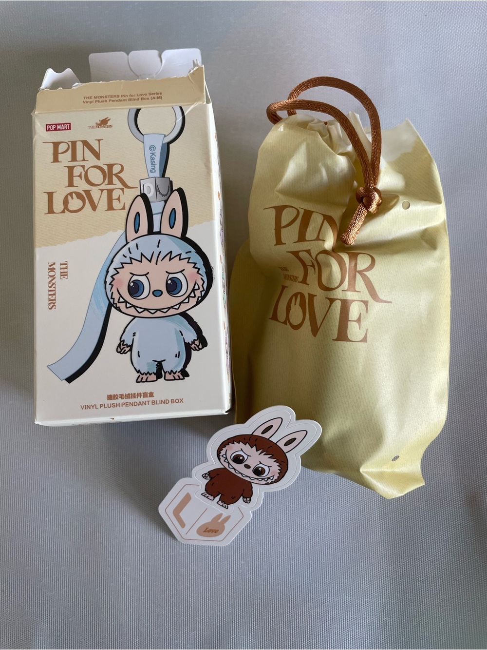 Authentic Pin for love Labubu Letter L Open box